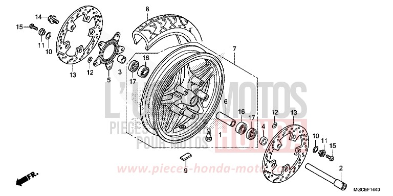 VORDERRAD (GUSS) von CB1100 ABS GRAPHITE BLACK (NHB01) von 2014
